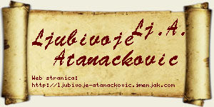 Ljubivoje Atanacković vizit kartica